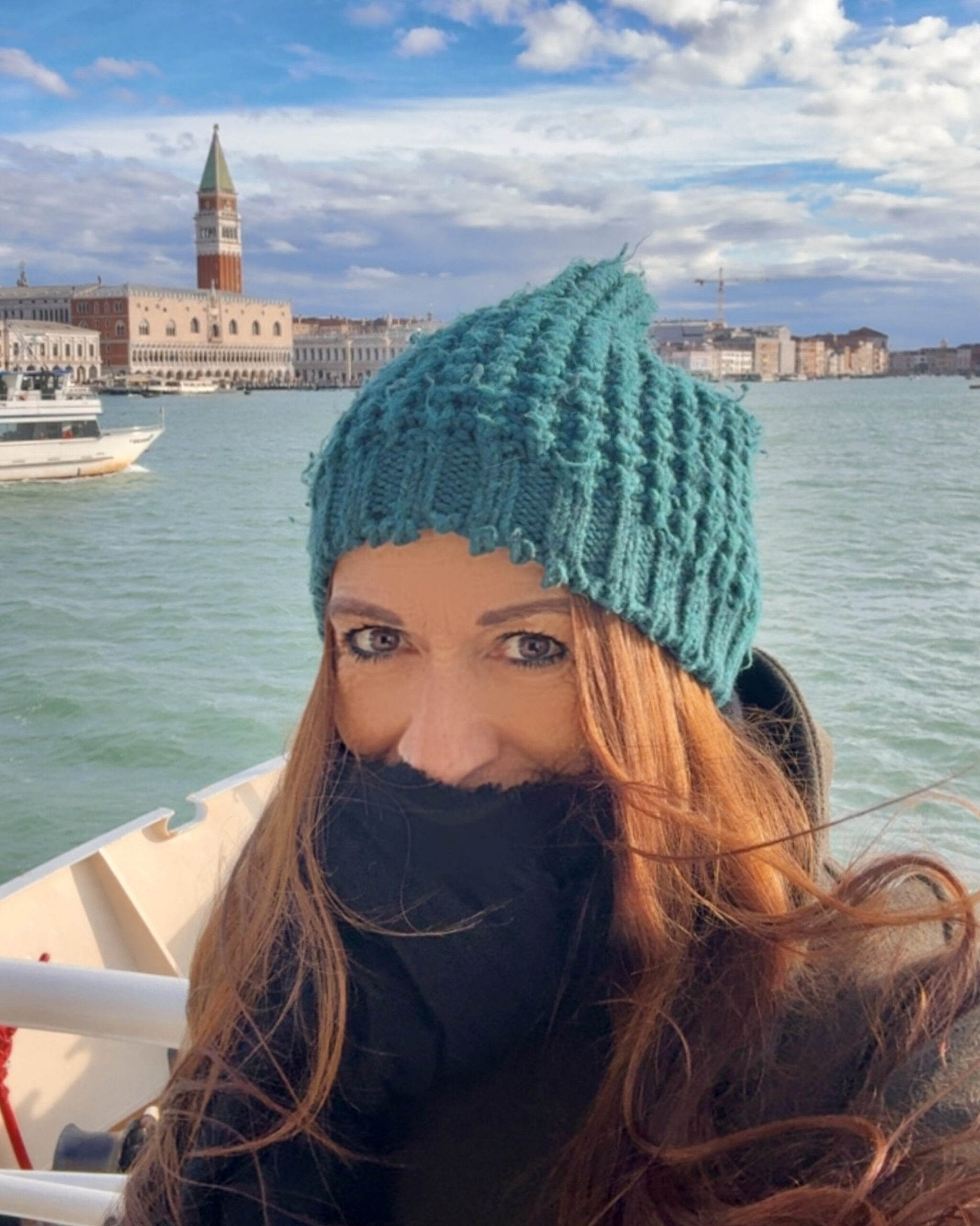 Elisabetta Musazzi sulla motonave per Venezia